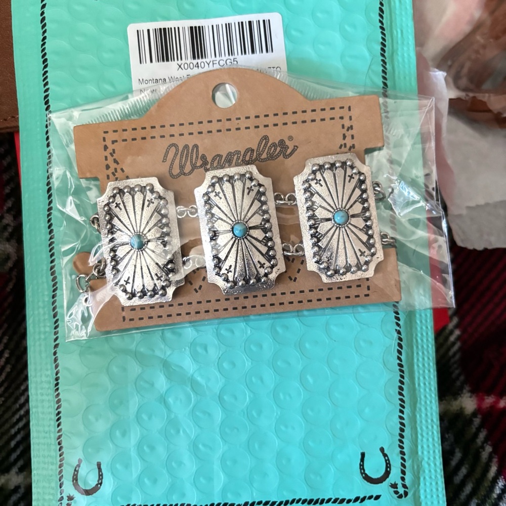 Wrangler Silver Bracelet with Turquoise Detail